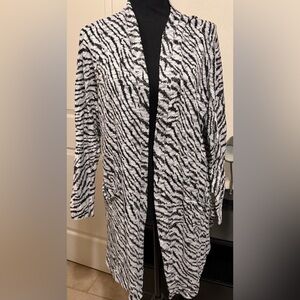 Stylish Zebra Pattern Open Cardigan